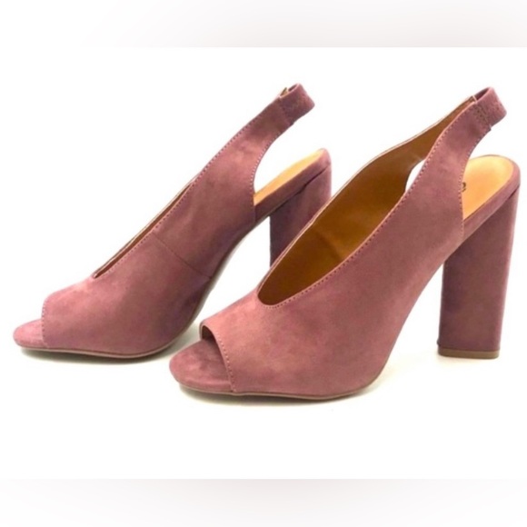 |•Peep toe High heel• Faux Suede • Mauve•| - Picture 3 of 5